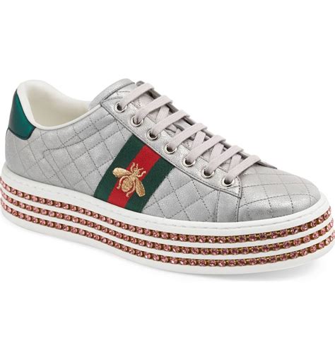 gucci bedazzled sneakers|gucci new ace platform sneakers.